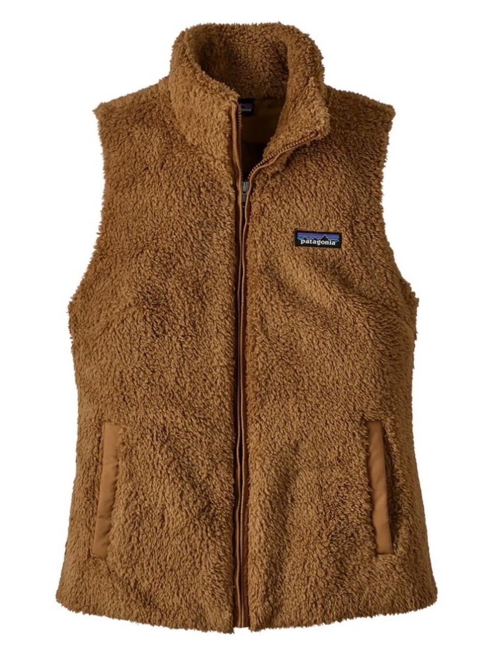 Patagonia Women’s Tan Sherpa Fleece Vest - Zip Front